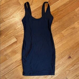 American Apparel black stretch long tank low scoop back size medium